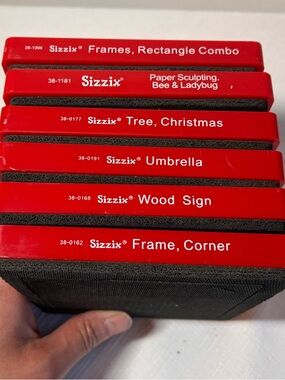 Sizzix Lot of 6 Shapes Large Red Series Dies Cutters Frames +. NEW